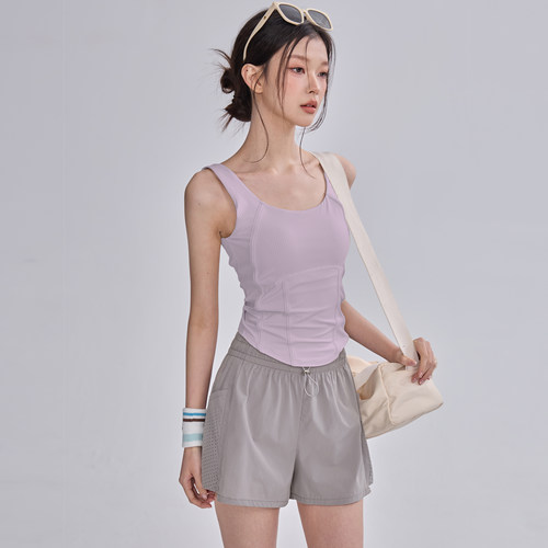 一体式运动背心女防震速干跑步内衣鱼骨收腰弹力美背吊带瑜伽上衣