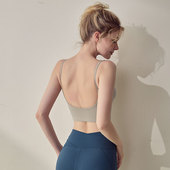 宋站U型美背聚拢瑜伽背心女细带速干运动内衣跑步普拉提健身文胸