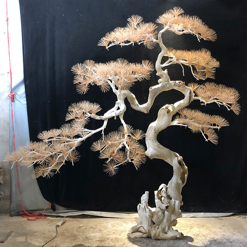手工拼接枯松仿真松树盆景树枝实木造型树室内外装饰树造景观树