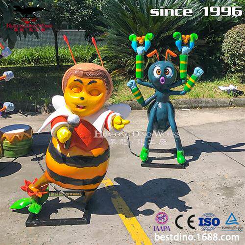 定制仿真卡通可爱昆虫摆件乐队组合机械电动硅胶装饰卡通乐园摆件