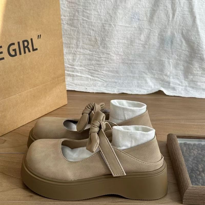 百搭英伦风松糕厚底女乐福鞋2025年春秋季新款法式复古玛丽珍单鞋