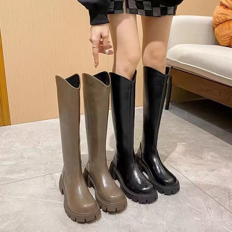 长筒靴女粗腿适合胖妹妹冬季大筒围女靴大腿围骑士靴不过膝