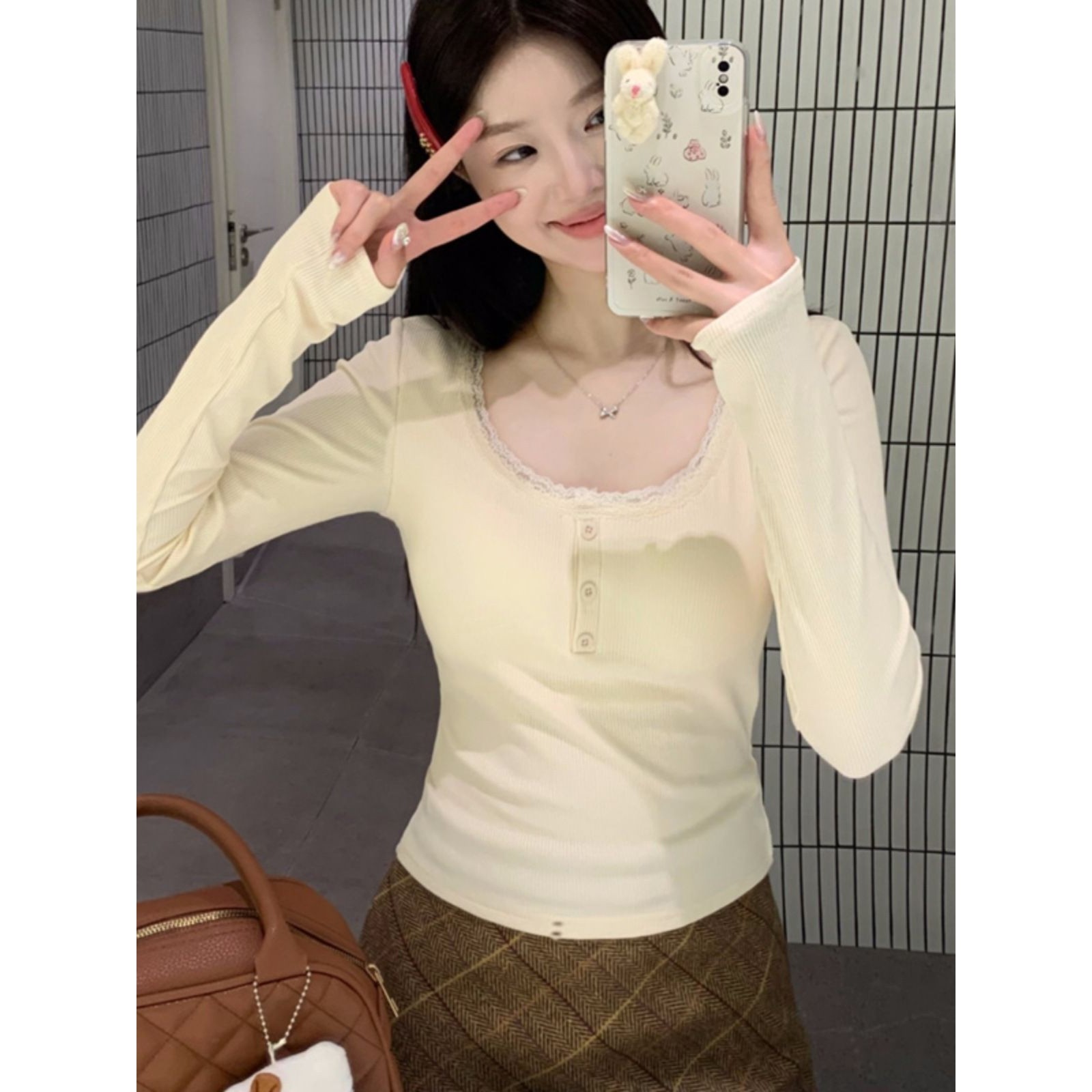 韩版磨毛加绒加厚方领锁骨打底衫女秋冬新款保暖修身内搭长袖上衣,女装/女士精品,大码内搭,淘宝优惠券,粉丝福利购,淘宝优惠卷