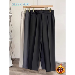 西裤 秋冬氛围感加绒加厚休闲裤 舒适痞帅潮男显瘦小脚西裤 2025韩式