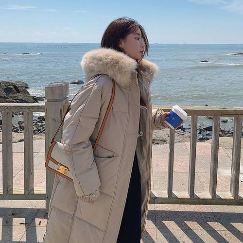 牛角扣羽绒棉服女2025新款ins冬季设计感中长款过膝棉衣棉袄