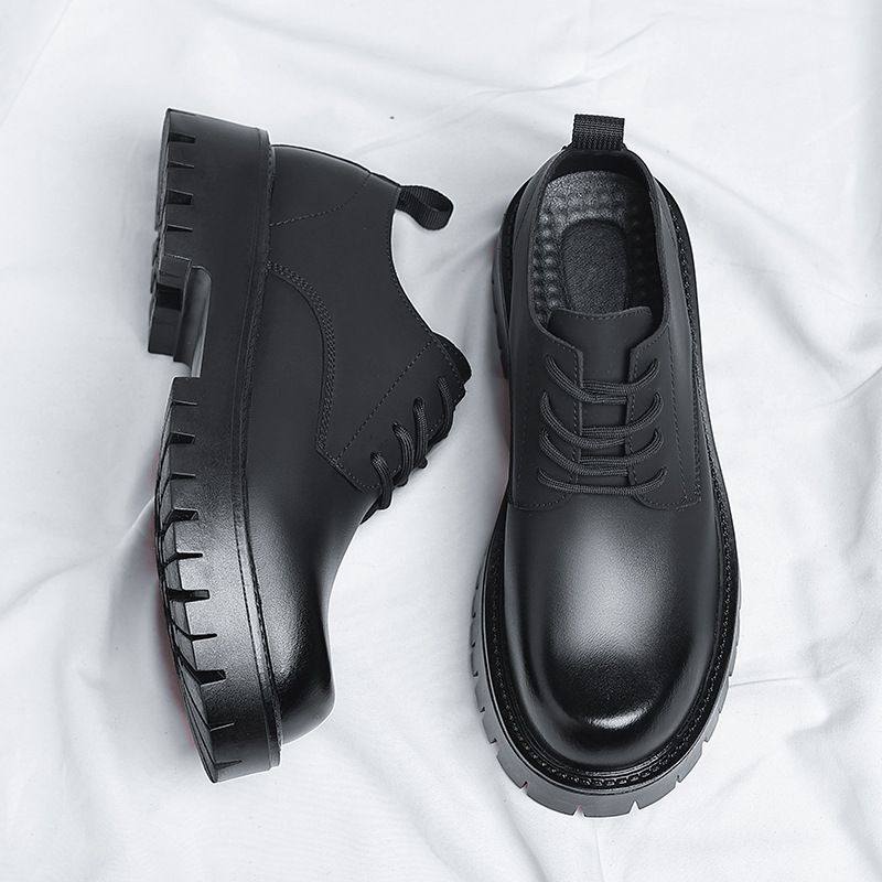 皮鞋男2025新款休闲商务正装百搭帅气低帮马丁靴
