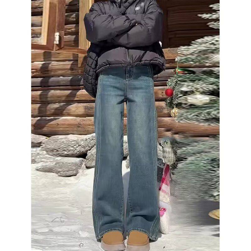 牛仔裤女直筒宽松春季秋冬2025年新款高腰显瘦小个子阔腿拖地裤子,女装/女士精品,大码裤装,淘宝优惠券,粉丝福利购,淘宝优惠卷