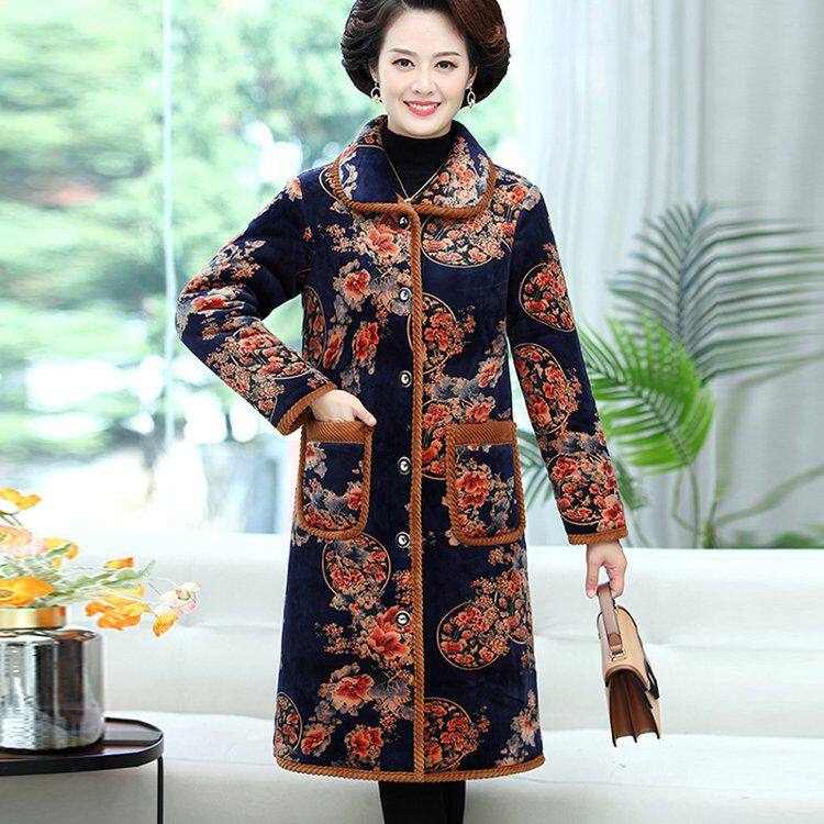 女式中长款棉服女冬季新款连帽加厚棉衣中年妈妈洋气小棉袄女