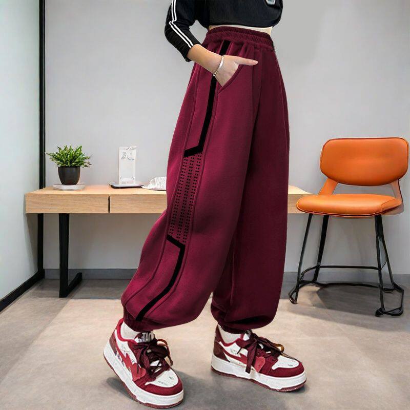 女童裤子2026春秋款女大童春季运动裤阔腿卫裤春装儿童休闲裤新款