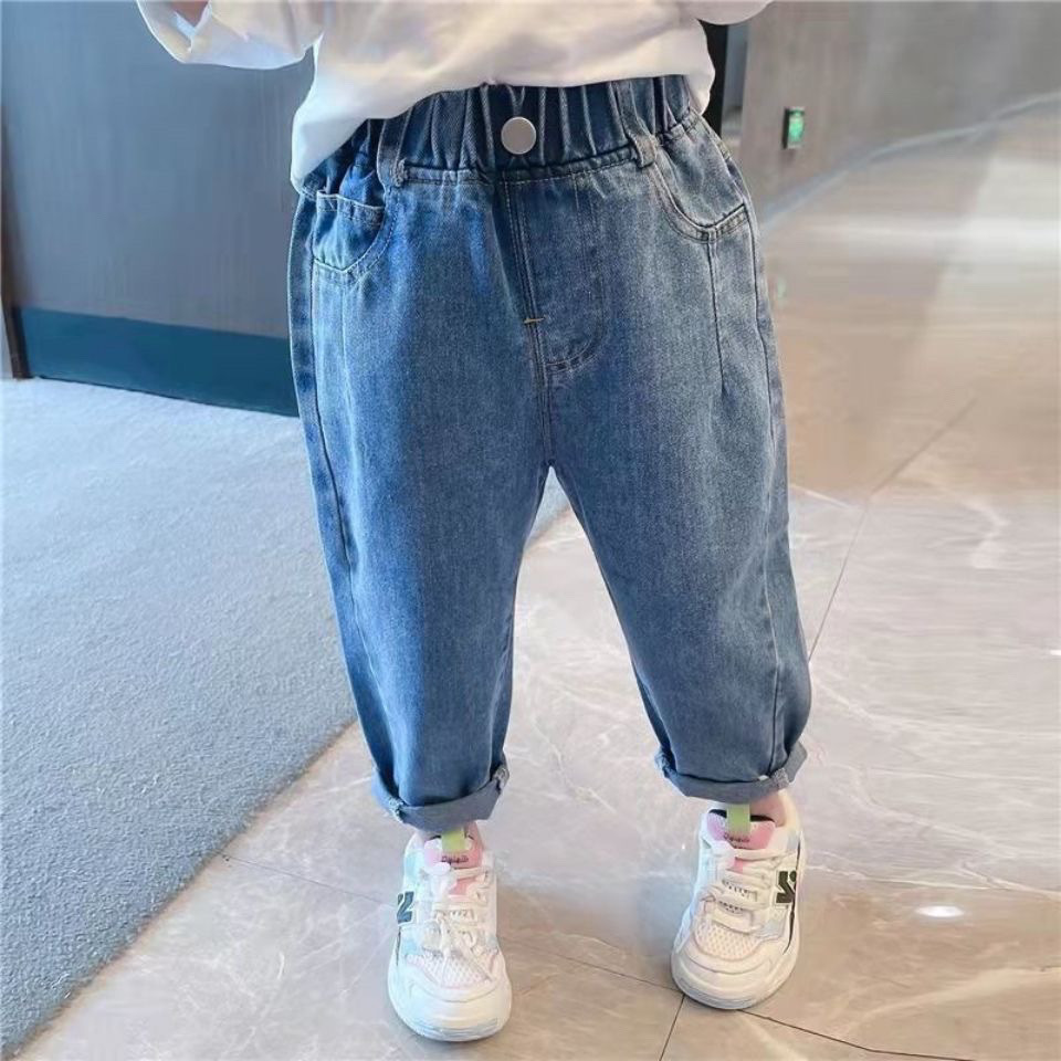 2025新款儿童牛仔裤宝宝洋气新款秋装长裤潮春秋宽松时髦韩版裤子