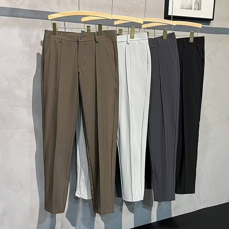 小西裤男垂感长裤裤子韩版潮流修身小脚休闲裤男士秋冬直筒西装裤