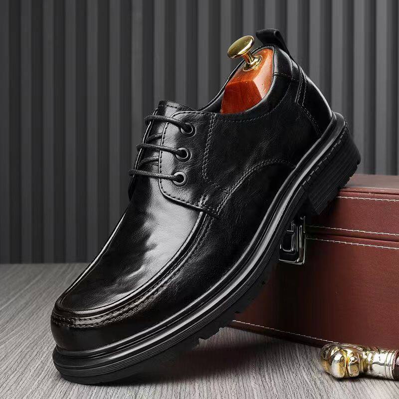 2025秋季新款男鞋子耐磨商务休闲舒适透气厚底高级感正装男士皮鞋