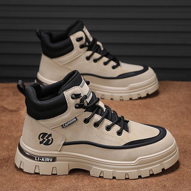 男靴秋冬季增高机车工装鞋男士潮流马丁靴男款高帮男鞋英伦风