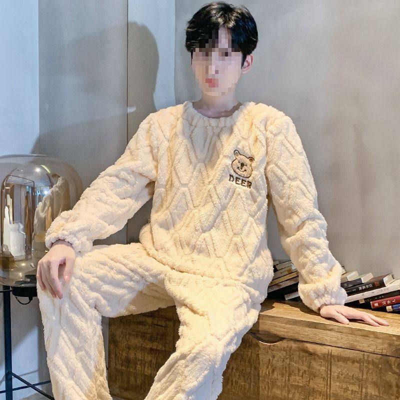 秋冬男士睡衣男冬季套装加厚加绒珊瑚绒大码青年中年宽松家居服冬,女士内衣/男士内衣/家居服,睡衣/家居服套装,淘宝优惠券,粉丝福利购,淘宝优惠卷