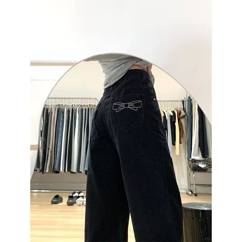 牛仔裤女直筒宽松春季秋冬2025年新款高腰显瘦小个子阔腿拖地裤子,女装/女士精品,大码裤装,淘宝优惠券,粉丝福利购,淘宝优惠卷