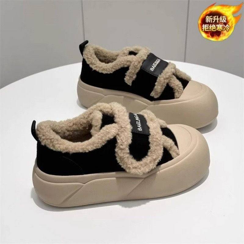 冬季加绒魔术贴松糕底棉鞋女加厚新款面包鞋潮一脚蹬乐福鞋女,女鞋,休闲板鞋,淘宝优惠券,粉丝福利购,淘宝优惠卷