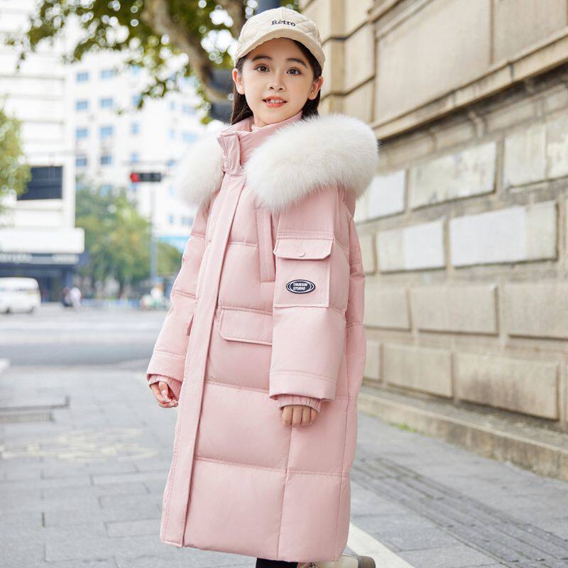 男童女童羽绒服中长款儿童2025年新款韩版加厚洋气男孩保暖中大童