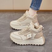 女韩版 新款 冬季 高帮老爹鞋 学生跑步运动厚底增高休闲鞋