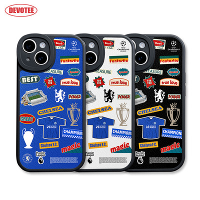切尔西手机壳16Promax英超15plus全包ip14斯坦福桥球场pura70皮纹软壳mate60欧冠iQOO13足球K80荣耀200米15