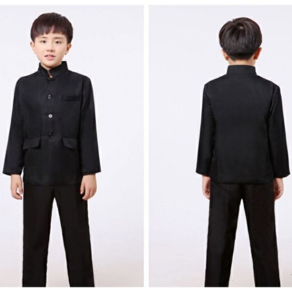 新款儿童中山装表演服小学生五四青年装男童民国学生装诗歌朗诵服