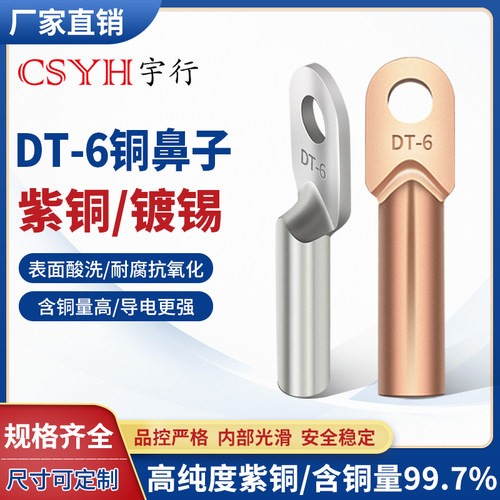csyh铜鼻子紫铜接线端子铜线鼻子
