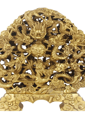 工艺纯铜家居客厅办公桌九龙戏珠