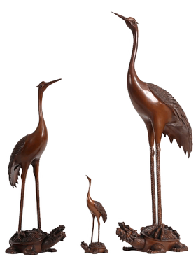 紫铜摆件仙鹤延年乔迁新居玄关装