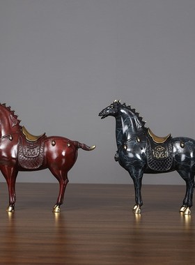 黄铜摆件军马工艺品客厅办公室家