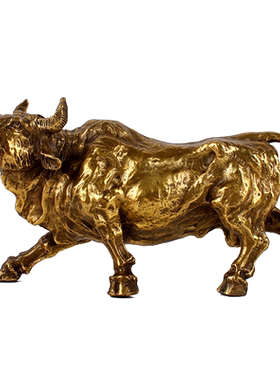 纯铜华尔街办公桌牛气冲天工艺品
