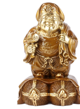 铜大黑天财神像摆件三面大黑天财神佛像家居客厅办公室供奉摆设