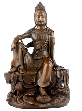 纯铜自在风供奉工艺品观音佛像