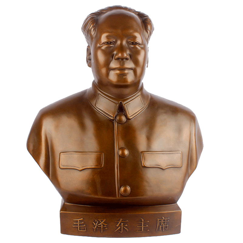 毛主席像铜像摆件办公室铜工艺纪念品办公桌客厅雕塑伟人半身像