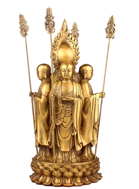 黄铜地藏王摆件家居供奉九华山地藏王菩萨铜四面地藏王办公室摆设