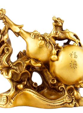 铜葫芦摆件福禄寿家居客厅工艺品