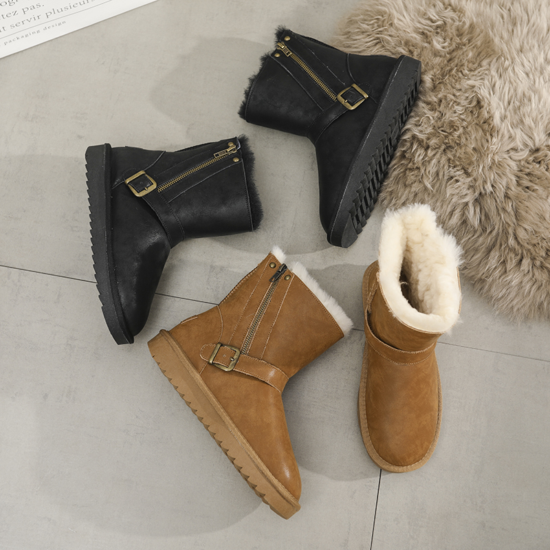 雪地靴女款冬季加绒加厚羊毛棉鞋