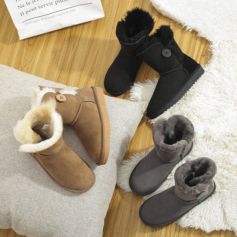 冬季羊皮毛一体雪地靴女