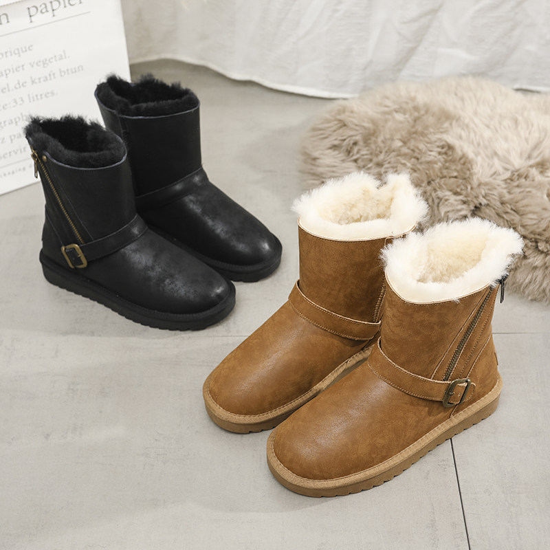 雪地靴女2023新款拉链加厚