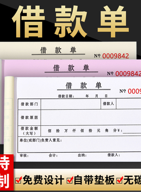 加厚定制借款单二联三联通用借支单借条单据员工借支单本报销支款单支款凭证审批单单联财务会计凭证办公用品