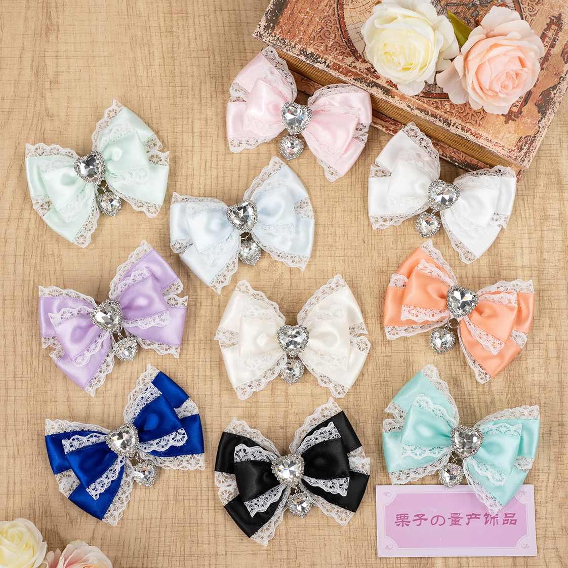十五色蕾蕾系蕾丝蝴蝶结发夹