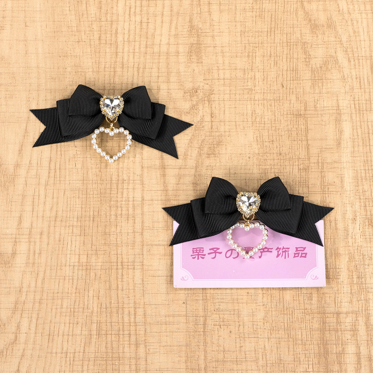 thumbnail for Japanese Leilei series mass-produced hand-made crown rhinestones, lace, ribbons, bows, hairpins, headdresses, double ponytails, pair clips