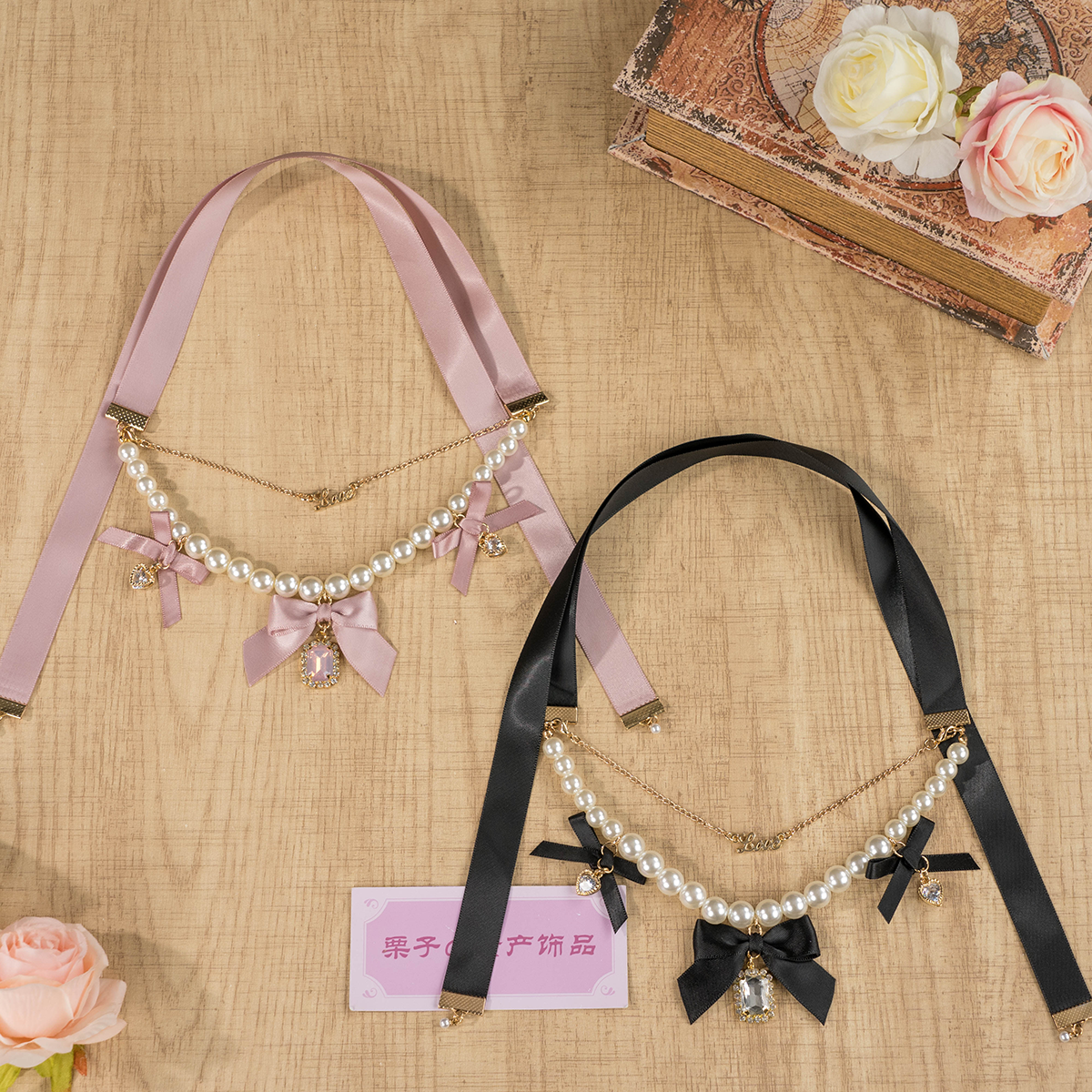 珍珠蝴蝶结水钻甜美可爱蕾蕾系