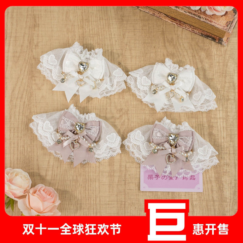 超精致！蝴蝶结珍珠链手袖饰品