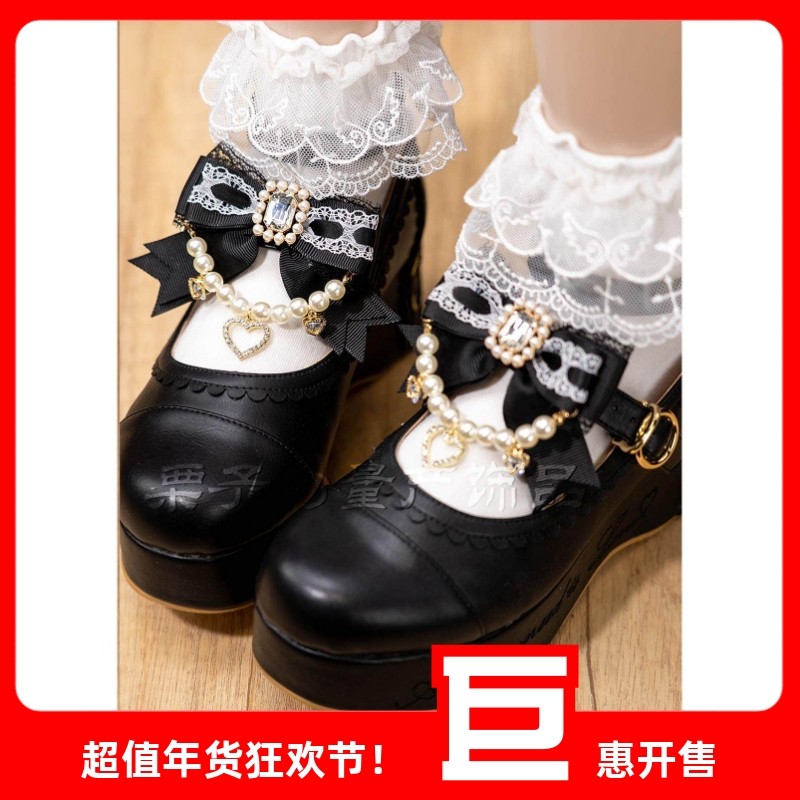 日系手作abs珍珠链条鞋夹lolita发夹蝴蝶结边夹蕾蕾系量产型鞋花,饰品/流行首饰/时尚饰品新,发饰,淘宝优惠券,粉丝福利购,淘宝优惠卷