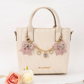 手作甜美日系可爱蝴蝶结水钻日系包包配件斜挎包痛包链条挂精致感