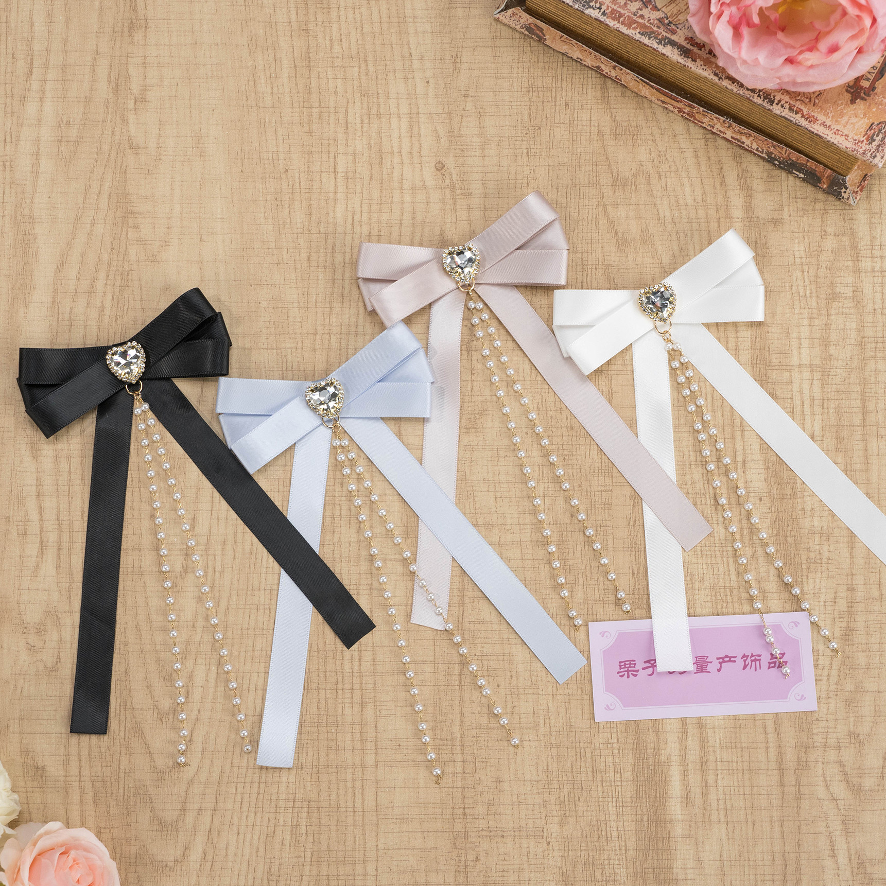 蕾蕾量产型珍珠链发夹日系手作