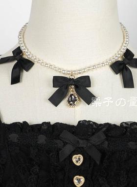 超可爱名媛蝴蝶结珍珠项链