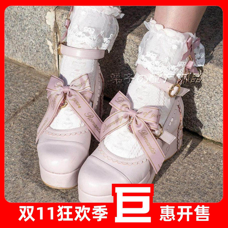 【清仓特价】日系蕾蕾系量产型字母鞋夹鞋扣制服鞋大头鞋花发夹