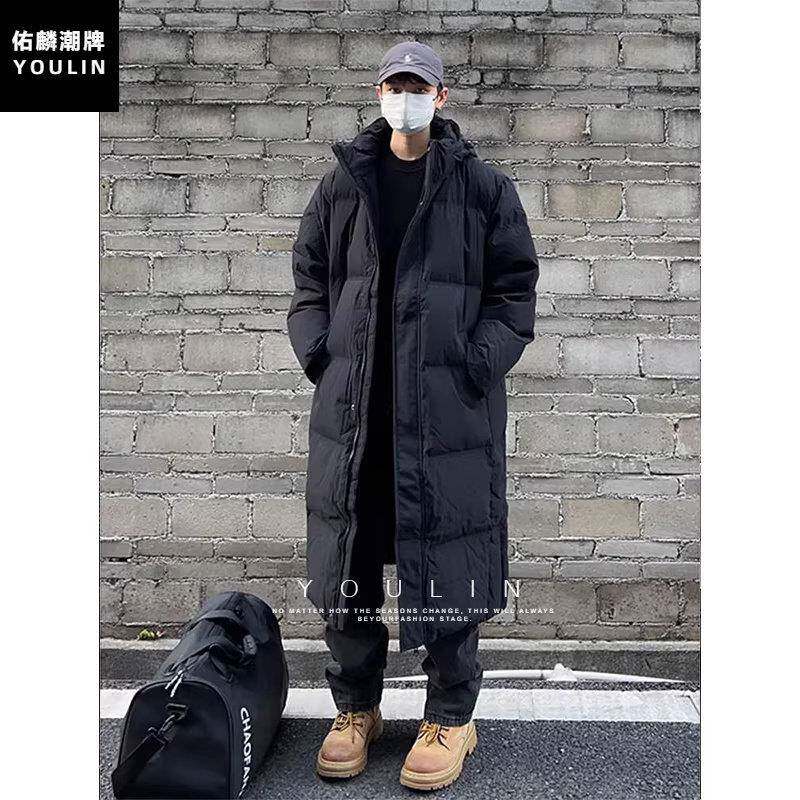 连帽中长款羽绒棉服男冬季东北零下40度防寒过膝冬训田径棉衣外套