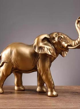 创意招财大象工艺品摆件家居客厅电视柜酒柜书房办公室桌面装饰品