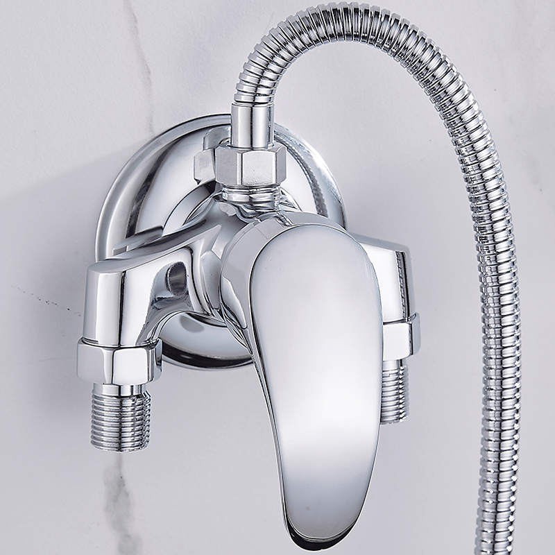 全铜明装混水阀冷热淋浴花洒明管